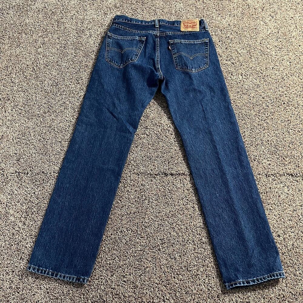 Levi's Jeans Mens 32x32 Blue 505 Straight Leg Zip Fly Five Pocket Regular Fit